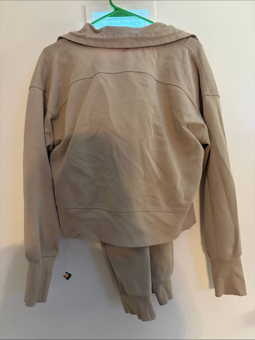 Womens Beige Half-Zip Pullover Jacket - Picture 6 of 6
